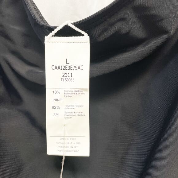 Cupshe Italian Romance Halter Cheeky One Piece Swimsuit Black White Size Large - Picture 6 of 7